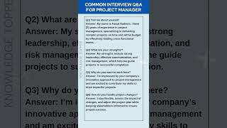 Most Common Project Manager Interview Questions and Answers
