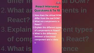 reactjs interview questions - 6 to 10 #reacttraining #reactinterview #reactcourse