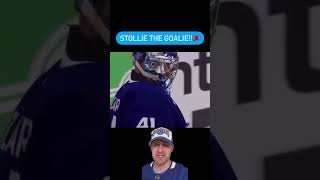 Stollie the goalie with the kaboom #leafsforever #torontomapleleafs #hockeyboxbreaks #hockeycards