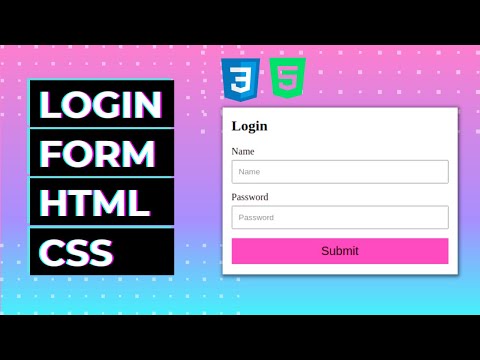 LOGIN FORM IN HTML AND CSS