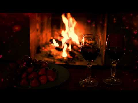 Romantic Music for Love Night❤️Crackling Fireplace & Love Making Music 3 Hours, Wine and Chill Music