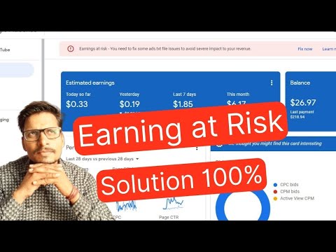 Easiest Way to FIX it "Earning at Risk" Error in Adsense in Blogger
