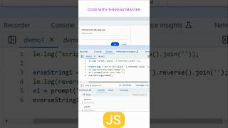 1 line of code = string reversal magic! #javascript #learn #programming #codingIsFun #codingIsLife