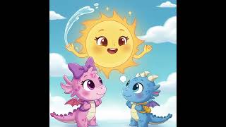 Tia and Rio learn about Rain| cute baby dragon story| kids shorts #sciencestory #watercycle #story