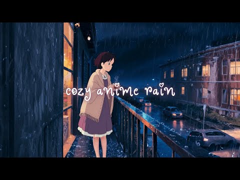 ANIME ASMR Rain Sounds Cozy Night Ambience for Sleep, Study, Relaxation