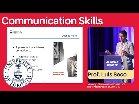 Communication and business skills -  Lecture 12 APM466/MAT1856 University of Toronto