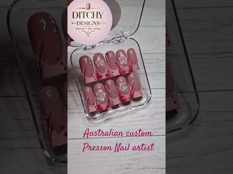 Order Custom Nail set DM Insta #australia #presson #artist #pressonnails #nails #frenchtips #cute