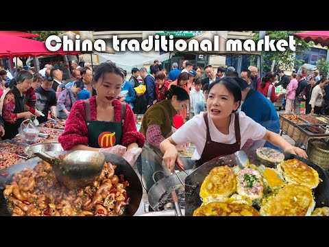 China Food Street : Feed Your Belly for $1 Hungry crowds swarm endless Chinese eats.  Morning Market