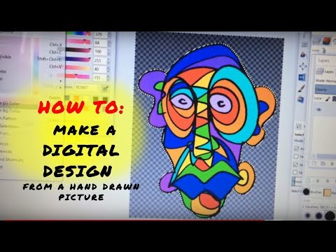 How to make a Digital Design with a Hand Drawn image