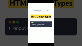 HTML input type Example #htmlfullcourse #html #coding #webdesign #htmldesign #webdevelopment #java