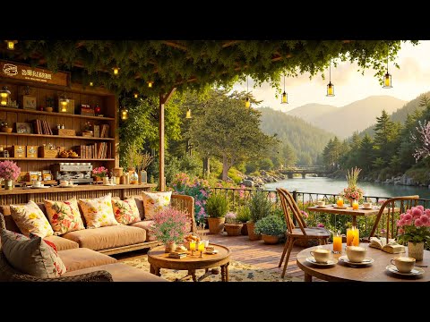 Spring Coffee Shop Ambience & Relaxing Piano Music🌸Smooth Piano Background Music for Great Mood