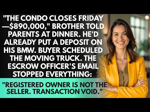Brother Sold My Halifax Condo for $890K — Until the Escrow Officer Saw My Name