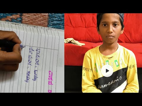 ವಾರದ ದಿನಗಳು/ days of the week
