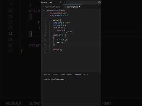 Count Digit Of Any Number In C++ 🚀 #CodingShorts #CPlusPlus #coding