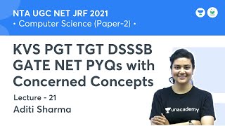 KVS PGT TGT DSSSB GATE PYQs with Concept | Computer Science | NTA UGC NET JRF 2021 | by Aditi Sharma