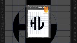Simple HL monogram logo design | Adobe illustrator grid tutorial #shorts #logo #viral