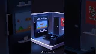 3D Room - Pure CSS Art - Sayan Samanta #purecss #css #cssproject #3d #purecssproject