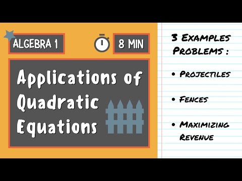 APPLICATIONS FOR QUADRATIC EQUATIONS | Most Common Word Problems | Algebra 1
