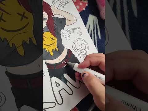 Coloring a scene queen #scene #emo #art #illustrationnation #coloringpages #ohuhumarkers