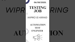 🚀 Wipro is Hiring – Test Engineer | 💼 5+ Years Exp | 📍 Bengaluru #job #testing