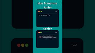Nav Structure in html Junior Vs senior #html #coding #frontendcourse #htmlcss #htmlpro