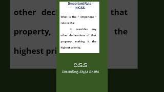What is !important in CSS? | CSS Priority #cssforbeginners #shorts #viralshorts
