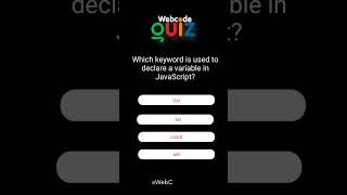 Top 20 JavaScript MCQs | For Exams and Interview & exam #shorts #javascript #quiz #WebCodeQuiz