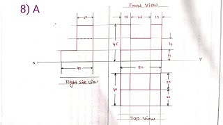ORTHOGRAPHIC PROJECTION IN ENGINEERING DRAWING IN TELUGU - DME -  QUESTION & ANSWER - MAY - 2023