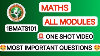 VTU 1st Sem Maths ONE SHOT | All Modules Important Questions | 2025 Scheme 🔥| 1BMATS101 