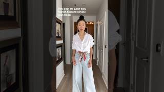 Easy fashion hack to style your blouse effortless chic! #fashionhacks #styletips #style #styleinspo