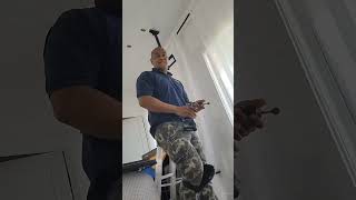 ceiling  mounted  installation. #tvmount #tvmounting #tvinstallation #tvinstaller #cali #lakers