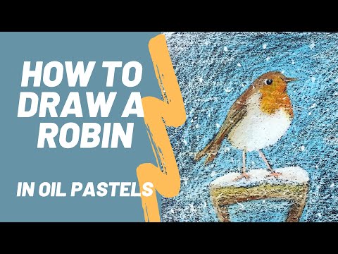 Robin sketch in oil pastels #robin #christmasart #pastels