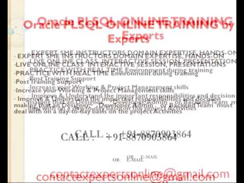 Oracle PLSQL Online Training and Support