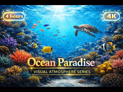4 Hours Relaxing Aquarium Life in 4K 🐠 | Peaceful Ocean Creatures | ASMR Ambience
