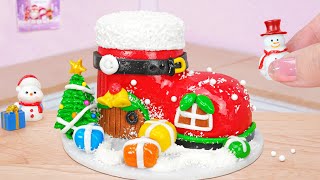 Santa Boot House Cake  🎅  Perfect Miniature Fodant Cake Decorating For Christmas 🎄 Mini Cakes Making
