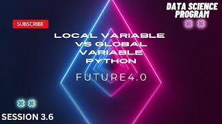 Local Variable Vs Global Variable | Python | Functions Part 4 | Data Science Program | Future4.0