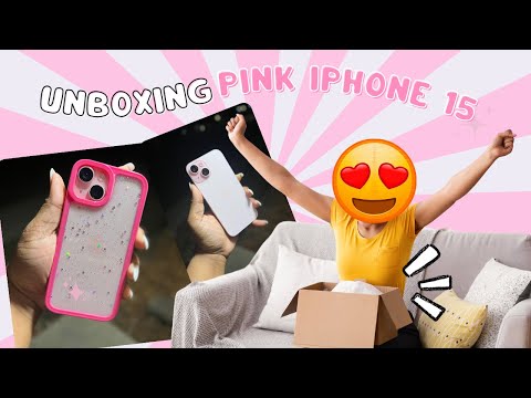 Quick Unboxing of Pink iPhone 15 | Pink Phone Case + Screen Protector
