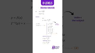 Inverse Functions | O Levels | V2 - #maths #mathshorts #olevels #inversefunction #shorts
