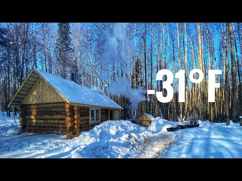 BITTER COLD -31°F. DIY dish cabinet. We carry firewood to a log cabin. [Eps.9]