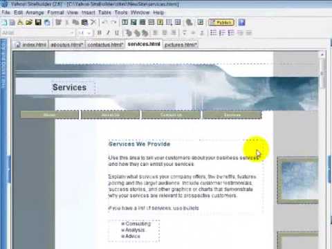 Free Website Cours - Adding HTML Code to Yahoo Site Builder - Help