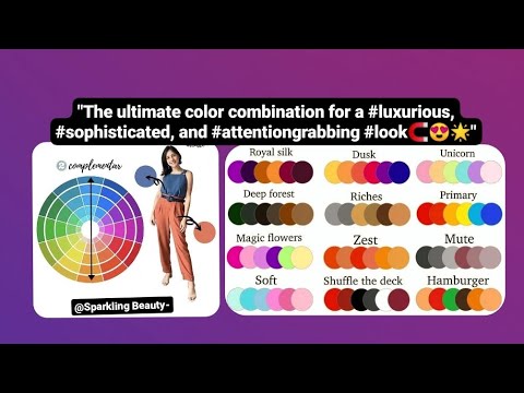 "Best colour combination for woman to look more attractive | colour wheel.🌈"