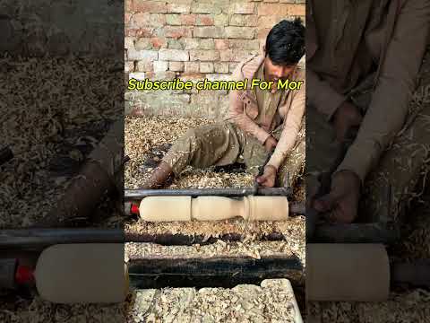 Red Wood Turning Skills | Working Giant Wood Lathe| Woodworking Giant Extremely Dangerous
