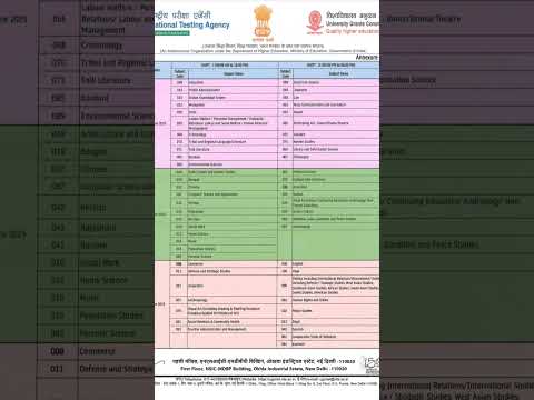 UGC NET EXAM SCHEDULE