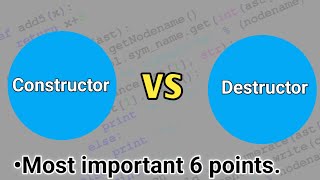 Constructor V/S Destructor in c++ | Common Question for coding exam #programing