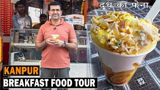 Best KANPUR Old City Breakfast FOOD Walk I Batashe + Doodh Ka Fena & Makhan + Suhal + Malai Samosa 2