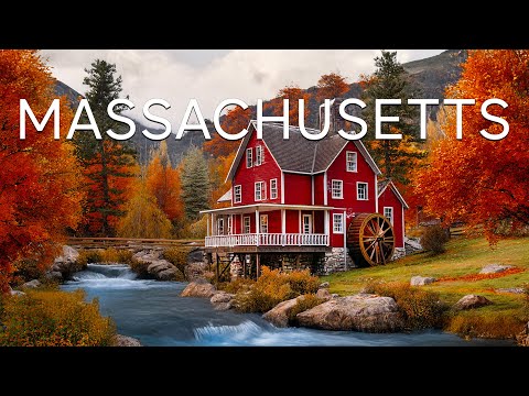 Autumn in Massachusetts 4K UHD 🍁 Crimson Foliage, Historic Villages & Scenic New England Roads