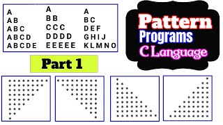Pattern Programs in C Language | pattern programs | Part 1 | C language programs
