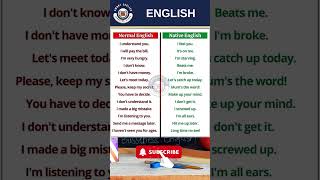 Normal English vs Native English 🧠 | Boost Your Fluency Fast! 💯 #EnglishShorts #SmartLearning