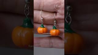 Make Halloween pumpkin earrings with polymer clay fimo tutorial