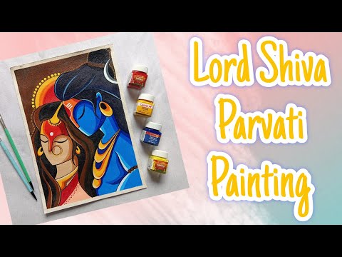 Lord Shiva Parvati Drawing, Madhubani Painting, Abstract art ❣️